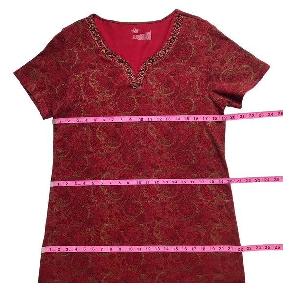 Beaded Paisley Boho Maxi Dress Size S Bohemian Long Patio Casuals by Cabernet - Picture 11 of 16